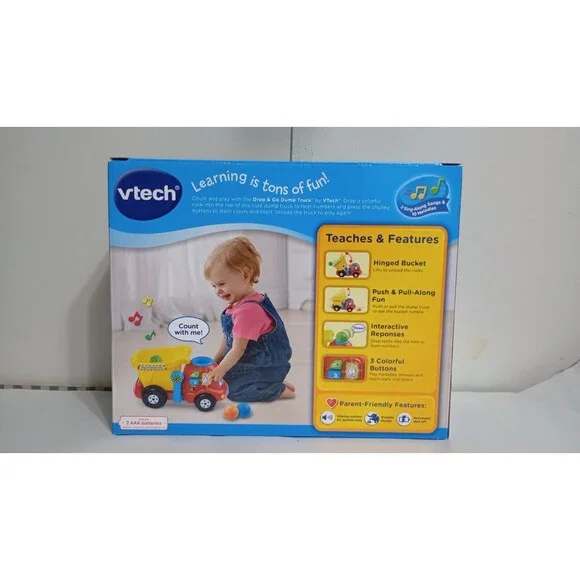 New VTech Drop and Go Dump Truck, Toddler Toy, Construction Toy - Picture 2 of 3